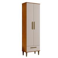 Armário Multiuso Natal 2 Portas 1 Gaveta Nature Off White Kaiki Móveis - 1