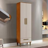 Armário Multiuso Natal 2 Portas 1 Gaveta Nature Off White Kaiki Móveis - 2