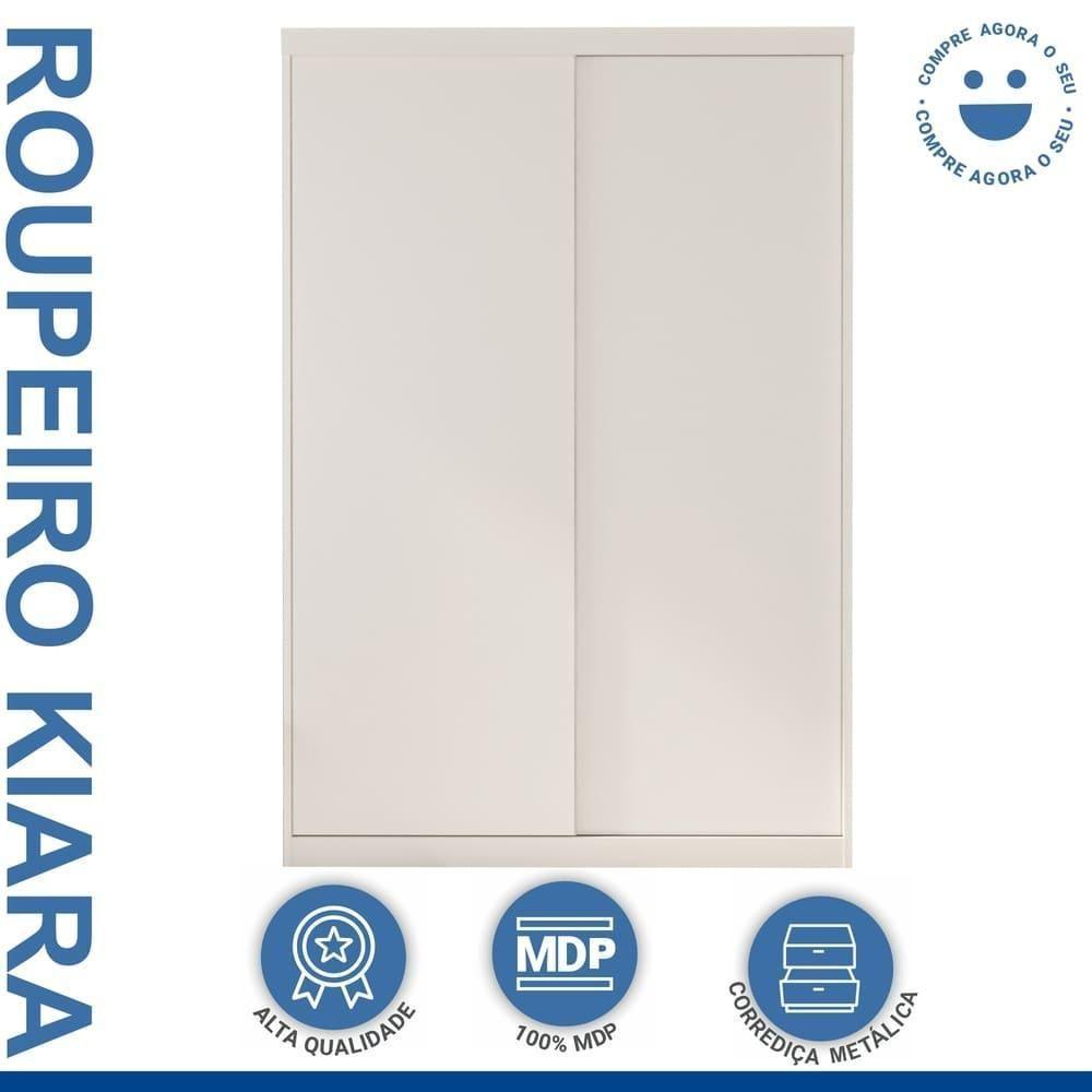 Guarda Roupa 2 Portas De Correr 2 Gavetas Kiara Minastex Branco - 4