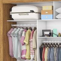 Guarda Roupa Roupeiro Anjos 3 Portas De Correr Com Espelho Central 9 Gavetas Carioca Cinamomo - 3