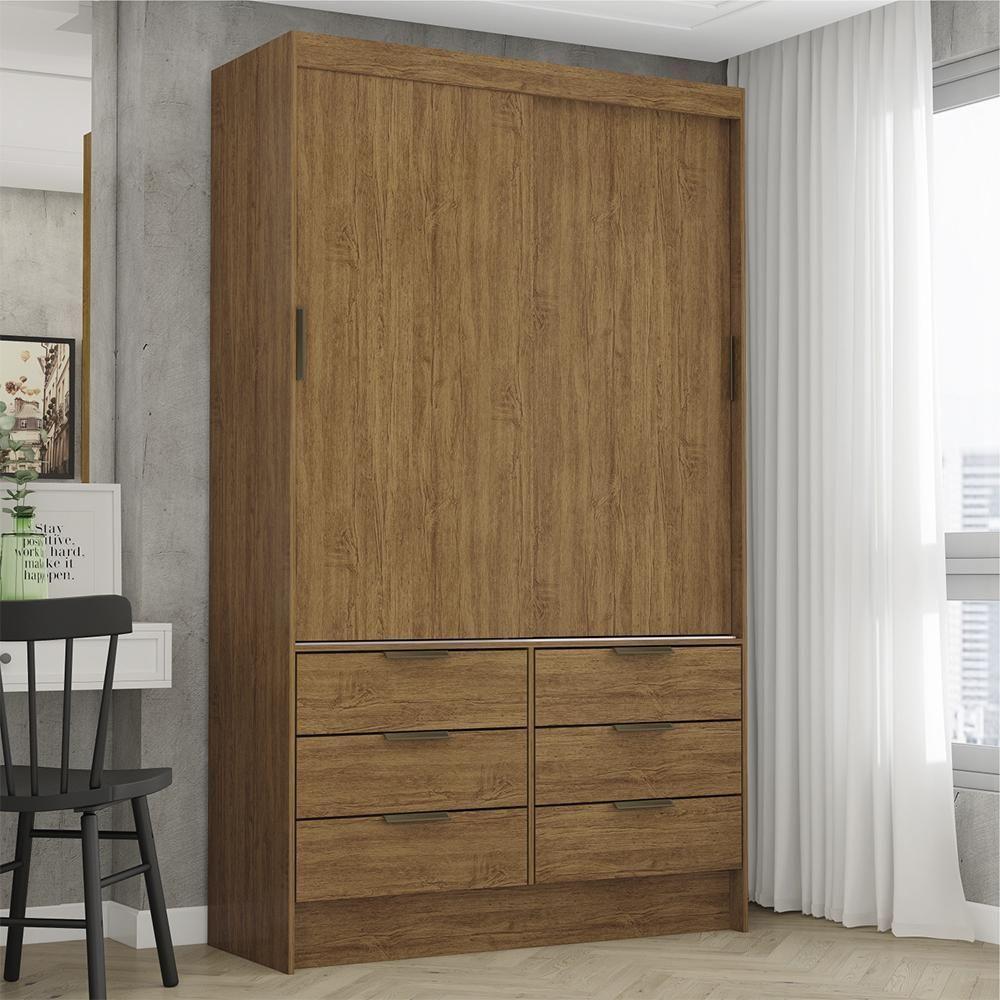 Guarda Roupa Roupeiro Sevilha 2 Portas De Correr 6 Gavetas Carioca Cinamomo - 2