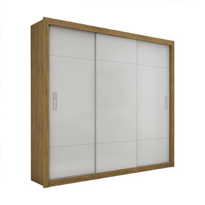 Guarda Roupa Roupeiro Lotse 3 Portas De Correr 4 Gavetas Carioca Cinamomo Off White