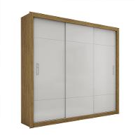 Guarda Roupa Roupeiro Lotse 3 Portas De Correr 4 Gavetas Carioca Cinamomo Off White - 1