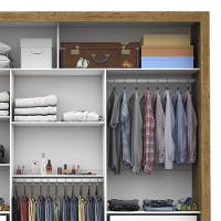 Guarda Roupa Roupeiro Lotse 3 Portas De Correr 4 Gavetas Carioca Cinamomo Off White - 6