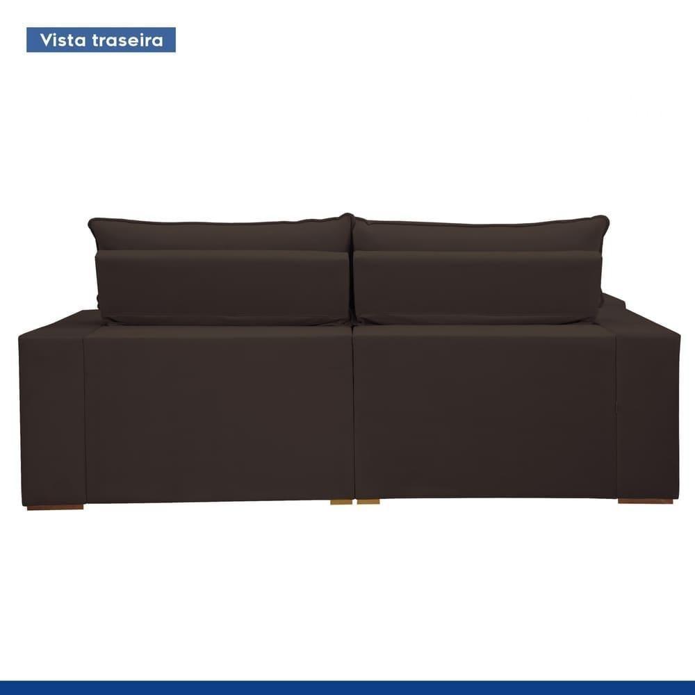 Sofá Retrátil E Reclinável Martinho Veludo Marrom 2,10m - 8