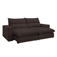 Sofá Retrátil E Reclinável Martinho Veludo Marrom 2,10m - 1