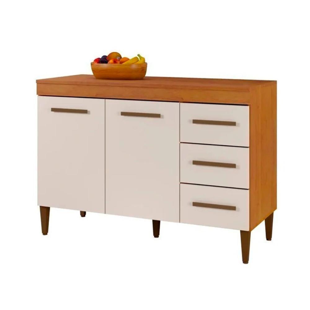 Cozinha Modulada 10 Portas 3 Gavetas Kaiki Móveis Nature Off White - 3