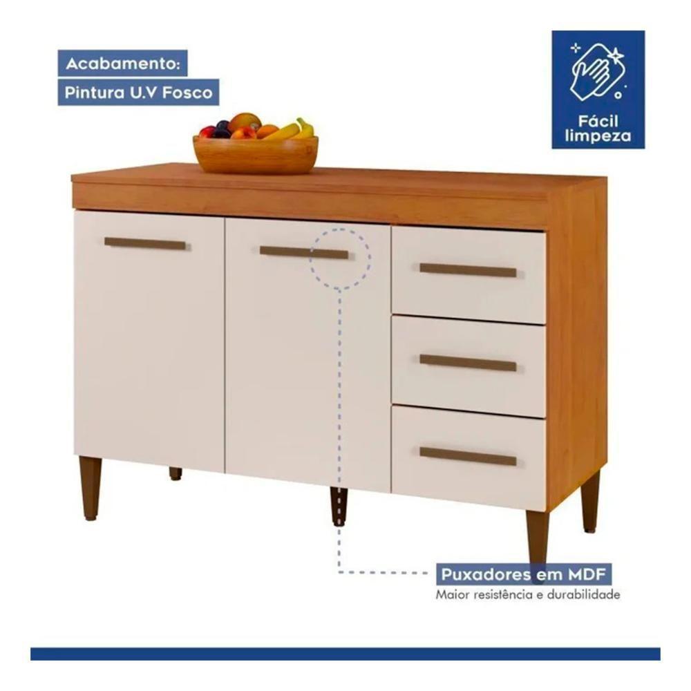 Cozinha Modulada 10 Portas 3 Gavetas Kaiki Móveis Nature Off White - 7