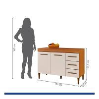 Cozinha Modulada 10 Portas 3 Gavetas Kaiki Móveis Nature Off White - 9