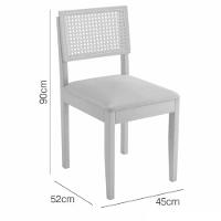 Conjunto 2 Cadeiras De Jantar Jade 03 Em Madeira Maciça Jcm E Encosto Rattan E Veludo Bege - 2