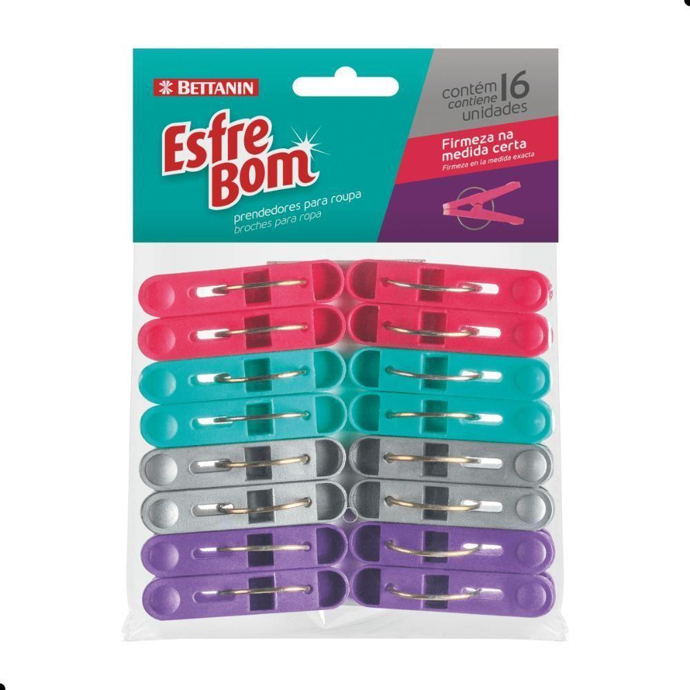 Kit Lavanderia Esfrebom Limpa Máquinas + Prendedor + Varal - 4