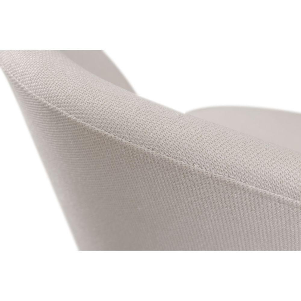 Cadeira Karine Linho Areia Com Base Giratória Em Madeira - 10