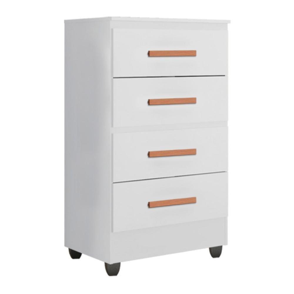 Cômoda 4 Gavetas Lille Branco Brilho - 2