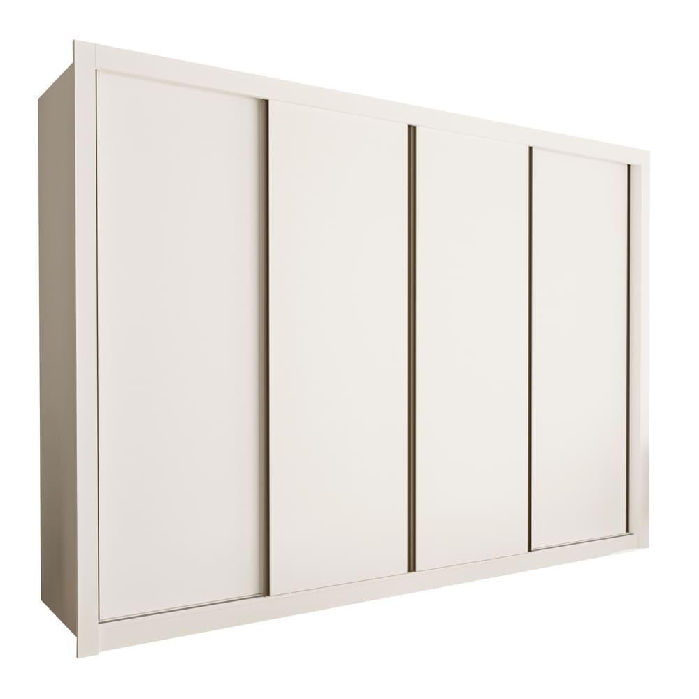 Guarda Roupa 4 Portas De Correr 4 Gavetas Nápoli Minastex Branco - 1