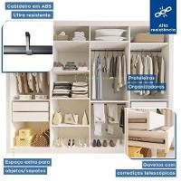 Guarda Roupa 4 Portas De Correr 4 Gavetas Nápoli Minastex Branco - 6