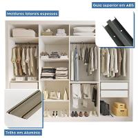 Guarda Roupa 4 Portas De Correr 4 Gavetas Nápoli Minastex Branco - 8