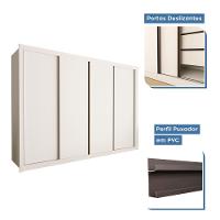 Guarda Roupa 4 Portas De Correr 4 Gavetas Nápoli Minastex Branco - 9