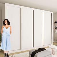 Guarda Roupa 4 Portas De Correr 4 Gavetas Nápoli Minastex Branco - 10