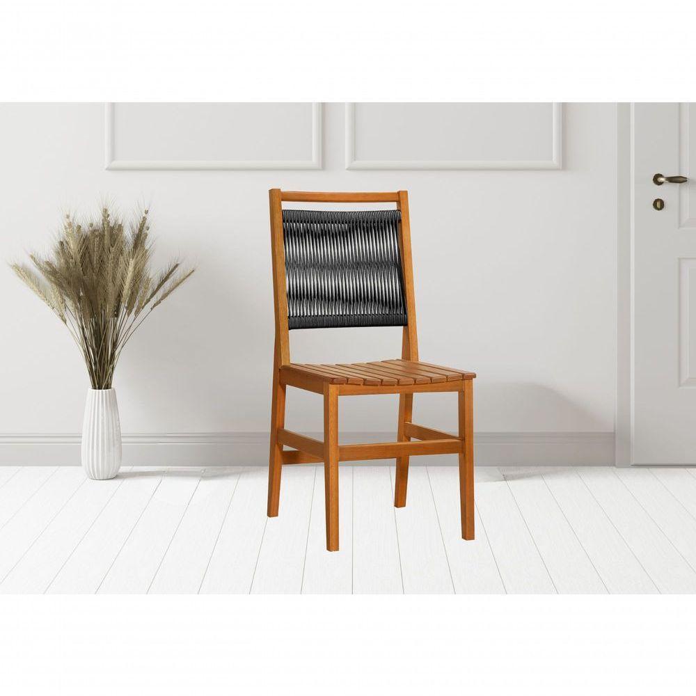 Kit 6 Cadeiras Rebeca Madeira Macica Eucalipto Enc Corda Nautica Cor:preta - 2