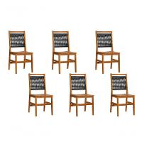 Kit 6 Cadeiras Rebeca Madeira Macica Eucalipto Enc Corda Nautica Cor:preta - 1