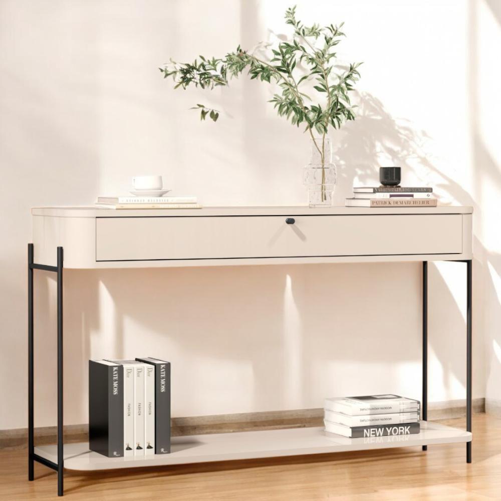 Aparador De Sala Aparador Para Sala Buffet 1 Gaveta - Off White Preto - 2