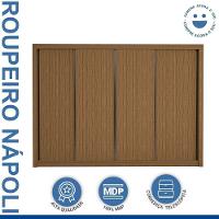 Guarda Roupa 4 Portas De Correr 4 Gavetas Nápoli Minastex Freijó - 5