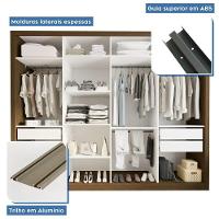 Guarda Roupa 4 Portas De Correr 4 Gavetas Nápoli Minastex Freijó - 8