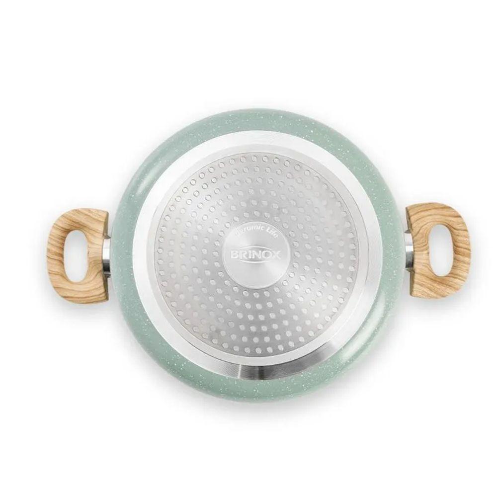 Jogo De Panelas Antiaderente Ceramic Life Botanika 6 Peças Verde Indução Brinox - 2