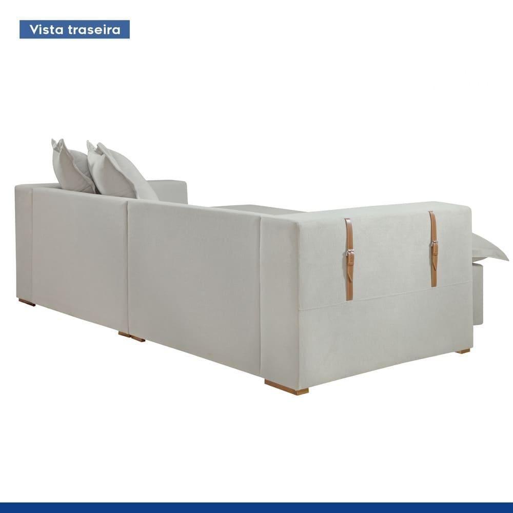 Sofá Cama Retrátil E Reclinável Arizona Boucle Gelo 2,20m - 3