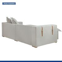 Sofá Cama Retrátil E Reclinável Arizona Boucle Gelo 2,20m - 3