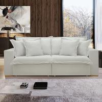 Sofá Cama Retrátil E Reclinável Arizona Boucle Gelo 2,20m - 5