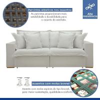 Sofá Cama Retrátil E Reclinável Arizona Boucle Gelo 2,20m - 9