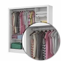 Guarda Roupa Roupeiro Dubai 3 Portas De Correr 3 Gavetas Carioca Branco Cinamomo - 5