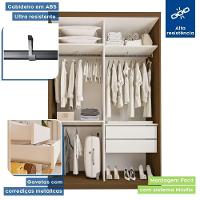 Guarda Roupa 2 Portas De Correr 2 Gavetas Kiara Minastex Freijó - 9