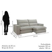 Sofá Retrátil E Reclinável Martinho Boucle Gelo 2,10m - 3