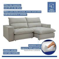 Sofá Retrátil E Reclinável Martinho Boucle Gelo 2,10m - 7