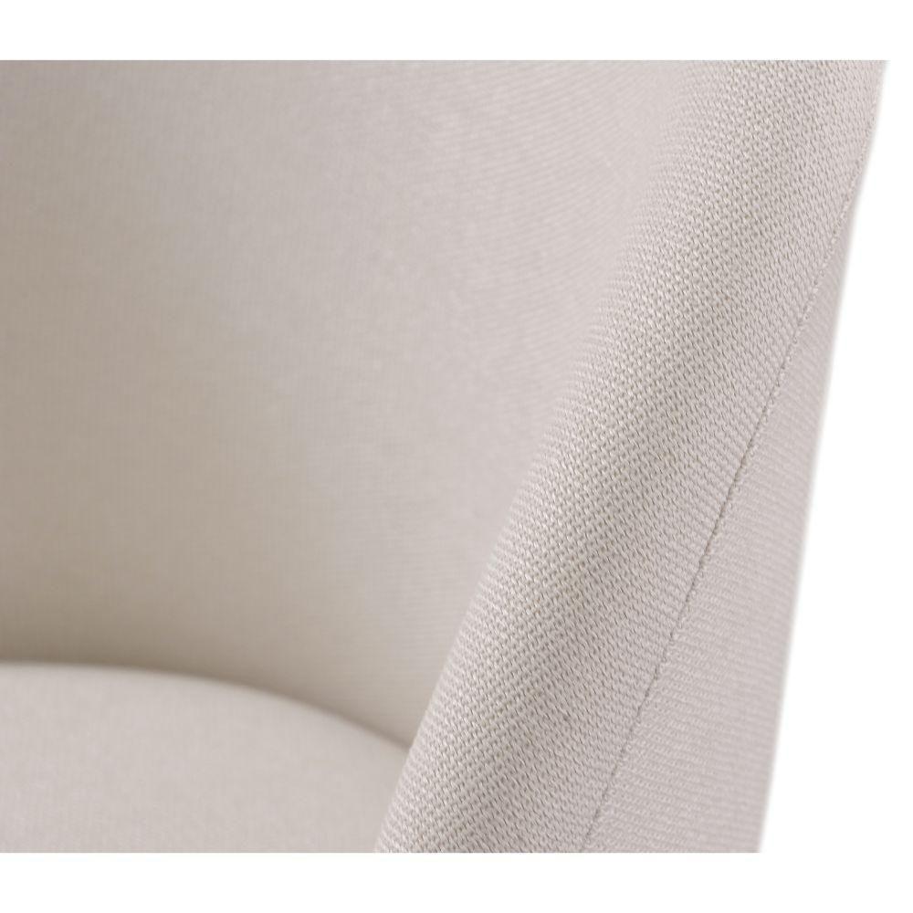 Cadeira Karine Linho Areia Com Base Giratória Em Alumínio - 4