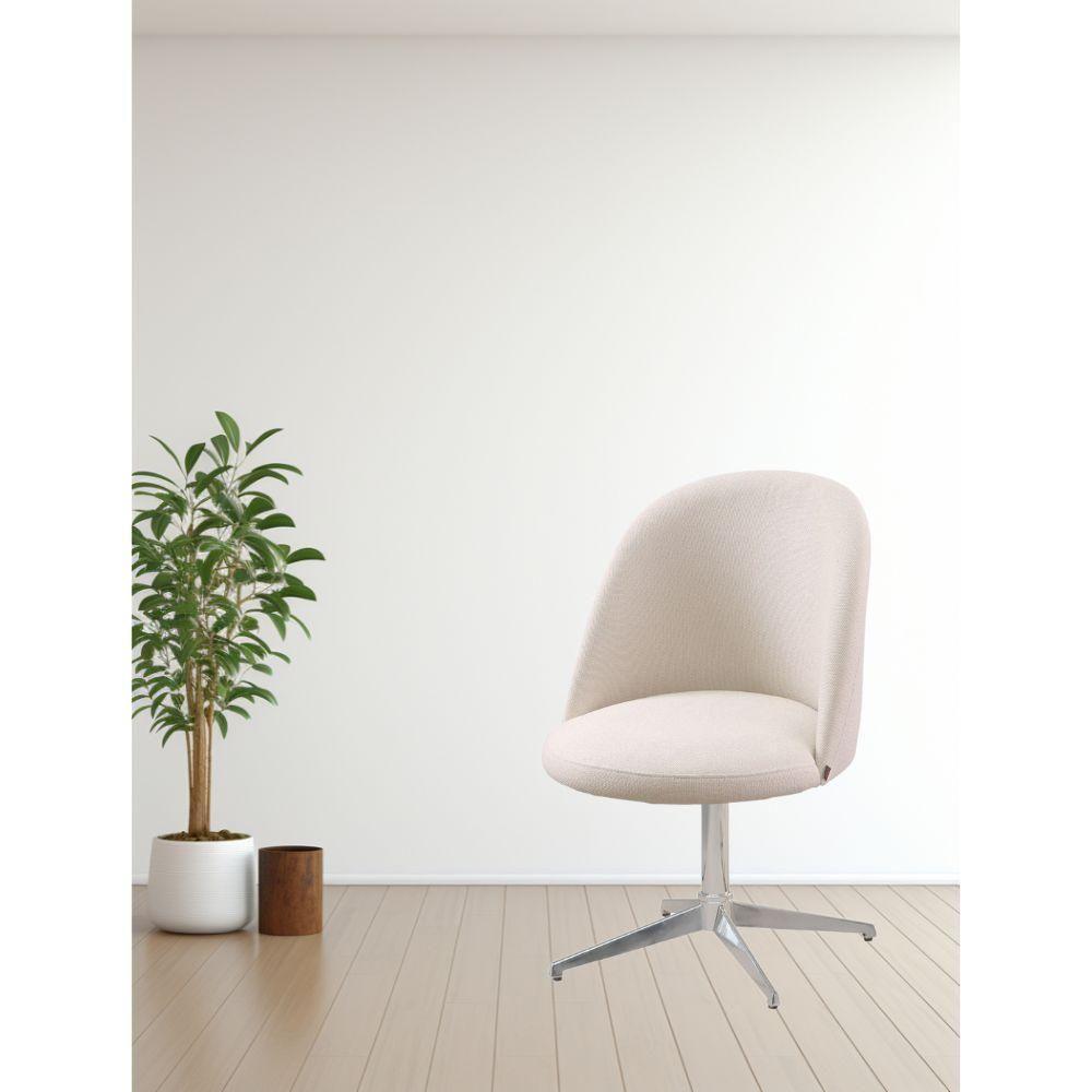 Cadeira Karine Linho Areia Com Base Giratória Em Alumínio - 6