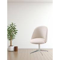 Cadeira Karine Linho Areia Com Base Giratória Em Alumínio - 6