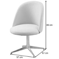 Cadeira Karine Linho Areia Com Base Giratória Em Alumínio - 7