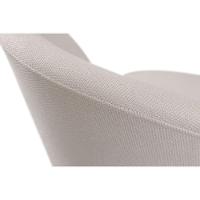 Cadeira Karine Linho Areia Com Base Fixa Em Madeira