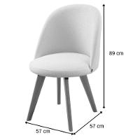 Cadeira Karine Linho Areia Com Base Fixa Em Madeira - 7