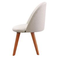 Cadeira Karine Linho Areia Com Base Fixa Em Madeira - 9