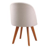 Cadeira Karine Linho Areia Com Base Fixa Em Madeira - 10