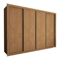 Guarda Roupa 4 Portas De Correr 4 Gavetas Nápoli Minastex Carvalho - 1