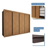 Guarda Roupa 4 Portas De Correr 4 Gavetas Nápoli Minastex Carvalho - 10