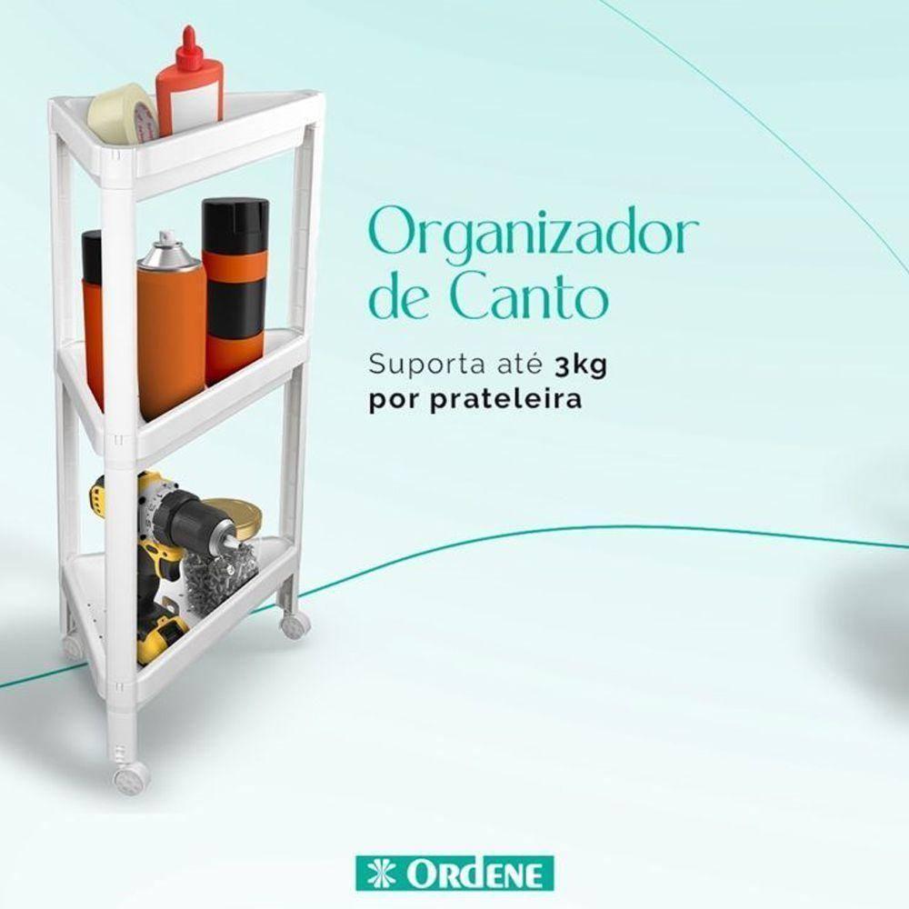 Estante Organizadora Triangular Plástica Multiuso Com 3 Prateleiras Branca Log Ordene - 3