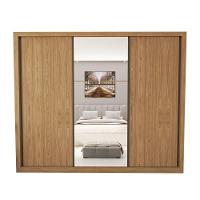 Guarda Roupa 3 Portas De Correr Com Espelho Central 6 Gavetas Nápoli Minastex Carvalho - 8