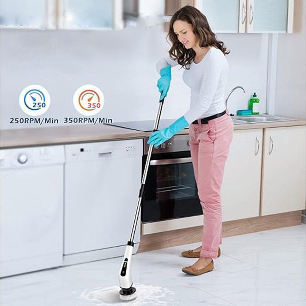 Escova De Limpeza Eletrica Sem Fio 25w Bateria Recarregavel Limpeza Esfregao Giratorio - 5