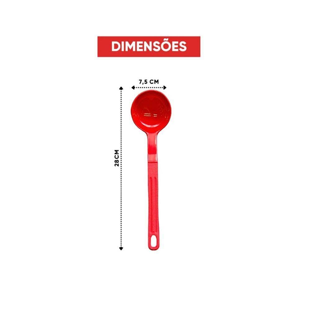 Concha De Feijão Nylon Talher Cozinha Utensílio Vermelho 28cm - 2